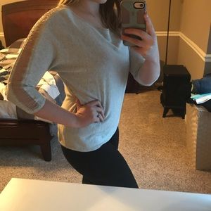 JLo Silver Sparkly Sweater w/ Sleeve Detail